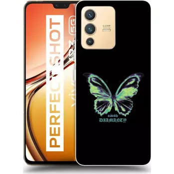 Pouzdro na mobilní telefon Picasee silikonový průhledný obal pro Vivo V23 5G - Diamanty Blue