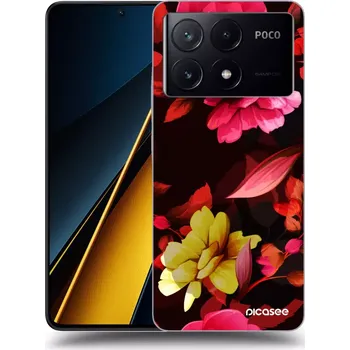 Pouzdro na mobilní telefon Picasee silikonový černý obal pro Xiaomi Poco X6 Pro - Dark Peonny