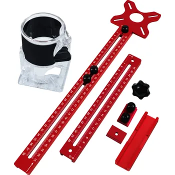 Příslušenství k frézce Hliníkový držák na frézku 9–61 cm Nastavitelný vodicí přípravek pro rovné i kruhové drážky Pracovní nástroj pro přesné frézování