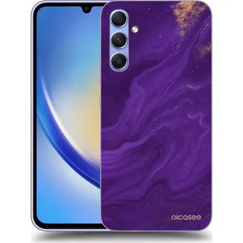 Pouzdro na mobilní telefon Picasee silikonový průhledný obal pro Samsung Galaxy A34 5G A346B - Fialová