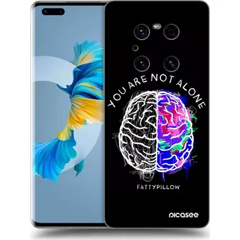 Pouzdro na mobilní telefon Picasee silikonový černý obal pro Huawei Mate 40 Pro - Brain - White