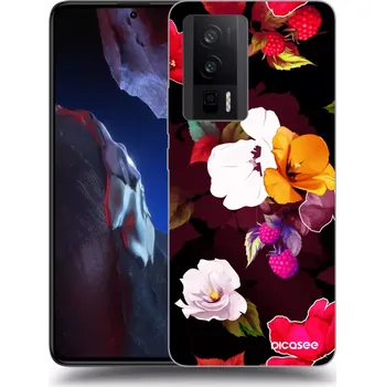 Pouzdro na mobilní telefon Picasee silikonový průhledný obal pro Xiaomi Poco F5 Pro 5G - Flowers and Berries