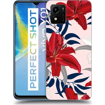 Pouzdro na mobilní telefon Picasee silikonový průhledný obal pro Vivo Y01 - Red Lily