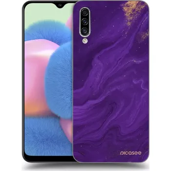 Pouzdro na mobilní telefon Picasee silikonový průhledný obal pro Samsung Galaxy A30s A307F - Fialová