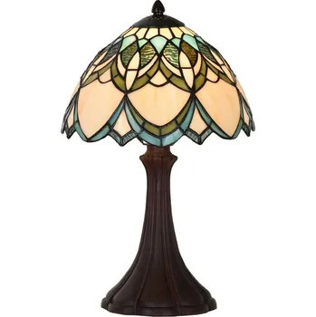 Lampička Béžovo-hnědá stolní lampa Tiffany Delafosse - Ø 25*42 cm E14/ 1*40W