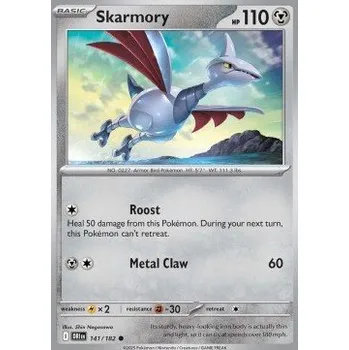 Karetní hra Pokémon DRI 141/182 Skarmory - Destined Rivals Stav: Near Mint, Verze: REVERSE HOLO