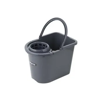 Podlahový mycí stroj OBDÉLNÍKOVÉ PLASTOVÉ VĚDRO SE ŽDÍMAČEM 15L TMAVĚ ŠEDÉ -BEN