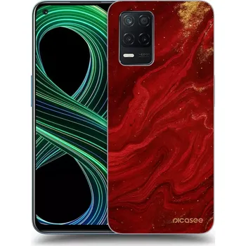 Pouzdro na mobilní telefon Picasee silikonový průhledný obal pro Realme 8 5G - Červená