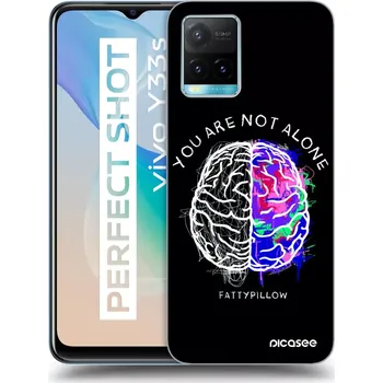 Pouzdro na mobilní telefon Picasee silikonový průhledný obal pro Vivo Y33s - Brain - White