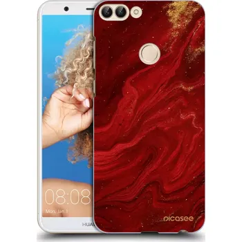 Pouzdro na mobilní telefon Picasee silikonový průhledný obal pro Huawei P Smart - Červená