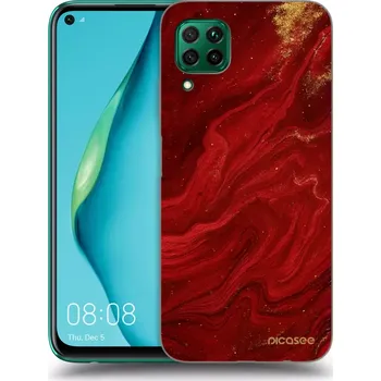 Pouzdro na mobilní telefon Picasee silikonový průhledný obal pro Huawei P40 Lite - Červená