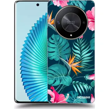 Pouzdro na mobilní telefon Picasee silikonový černý obal pro Honor Magic6 Lite 5G - Pink Monstera