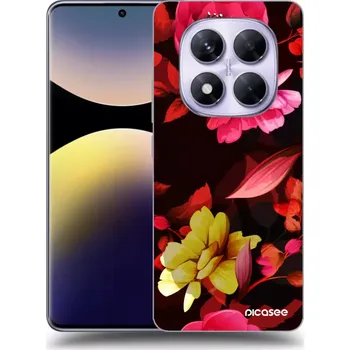Pouzdro na mobilní telefon Picasee silikonový černý obal pro Xiaomi Redmi Note 14 Pro 5G - Dark Peonny