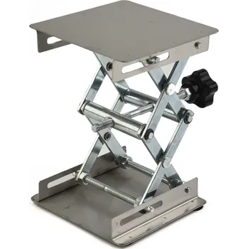 Sada nářadí Zvedací plošina z nerezové oceli 10 x 10 cm Nastavitelná výška 4,5–15 cm Stabilní základna Pro práci se dřevem Laboratorní použití
