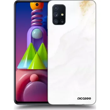 Pouzdro na mobilní telefon Picasee silikonový průhledný obal pro Samsung Galaxy M51 M515F - Bílá