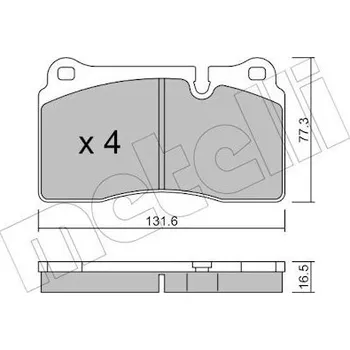 Brzdová destička Sada brzdových destiček, kotoučová brzda METELLI 22-0695-0