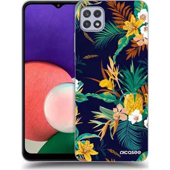 Pouzdro na mobilní telefon Picasee silikonový průhledný obal pro Samsung Galaxy A22 A226B 5G - Pineapple Color