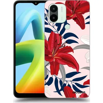 Pouzdro na mobilní telefon Picasee silikonový černý obal pro Xiaomi Redmi A1 - Red Lily