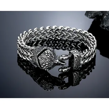 Náramek B-TOP Pánský náramek z nerezové oceli s hadí hlavou Délka: 21cm