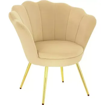 LuxuryForm DESIGN Křeslo FREY VELUR se zlatými nohami - medové