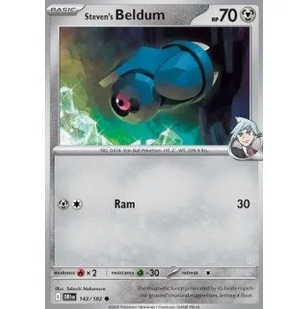 Sběratelská karetní hra Pokémon DRI 143/182 Steven's Beldum - Destined Rivals Stav: Near Mint, Verze: REVERSE HOLO