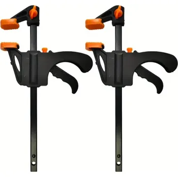 Kleště Sada 2 ks Dřevoobráběcí svorka 19 x 10,5 cm Rozpětí 10 cm Síla sevření 29 kg Otočné čelisti Funkce rozpínání Upínací nástroj dílna