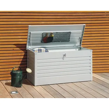Zahradní úložný box Zahradní box na polstry Biohort 130, 134 x 62 x 71 cm stříbrný metalický
