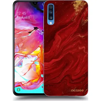 Pouzdro na mobilní telefon Picasee silikonový průhledný obal pro Samsung Galaxy A70 A705F - Červená