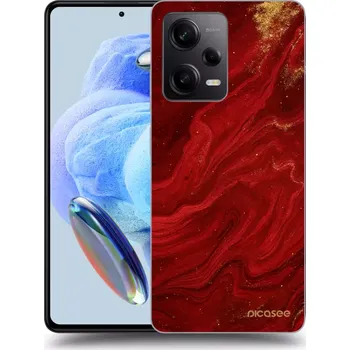 Pouzdro na mobilní telefon Picasee silikonový průhledný obal pro Xiaomi Redmi Note 12 5G - Červená