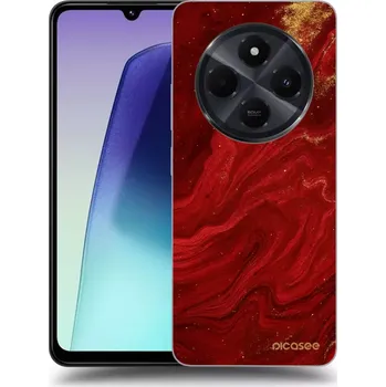 Pouzdro na mobilní telefon Picasee silikonový průhledný obal pro Xiaomi Redmi 14C - Červená