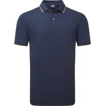 Pánské tričko Footjoy Tipped Pique Mens Navy/Taxi XL Polo košile