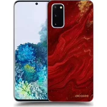Pouzdro na mobilní telefon Picasee silikonový průhledný obal pro Samsung Galaxy S20 G980F - Červená