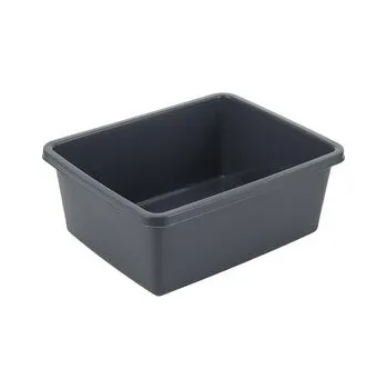 OBDÉLNÍKOVÁ PLASTOVÁ MÍSA 33X26CM 8L TMAVĚ ŠEDÁ -BEN