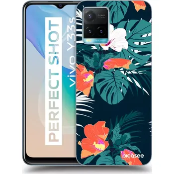 Pouzdro na mobilní telefon Picasee silikonový průhledný obal pro Vivo Y33s - Monstera Color