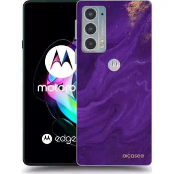 Pouzdro na mobilní telefon Picasee silikonový průhledný obal pro Motorola Edge 20 - Fialová