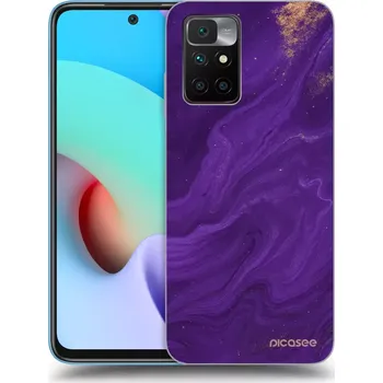 Pouzdro na mobilní telefon Picasee silikonový průhledný obal pro Xiaomi Redmi 10 - Fialová