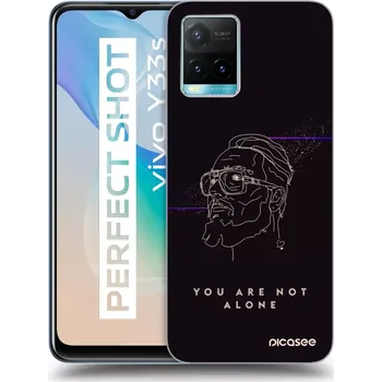 Pouzdro na mobilní telefon Picasee silikonový černý obal pro Vivo Y33s - You are not alone