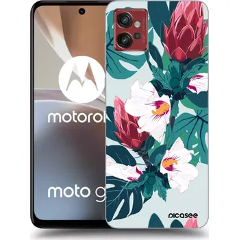 Pouzdro na mobilní telefon Picasee silikonový průhledný obal pro Motorola Moto G32 - Rhododendron