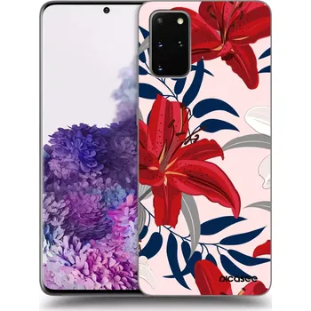Pouzdro na mobilní telefon Picasee silikonový průhledný obal pro Samsung Galaxy S20+ G985F - Red Lily