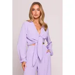 Crop top s vázáním vpředu M86 Barva: Purpurová, Velikost: XL