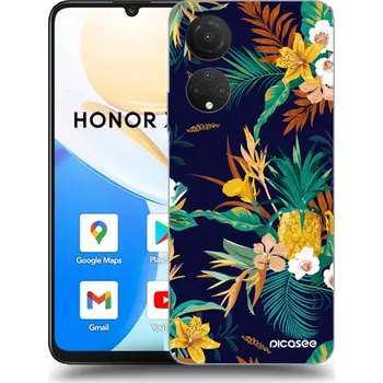 Pouzdro na mobilní telefon Picasee silikonový černý obal pro Honor X7 - Pineapple Color