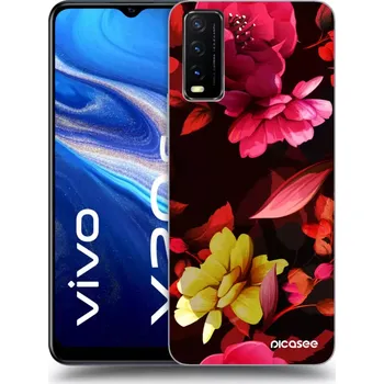 Pouzdro na mobilní telefon Picasee silikonový průhledný obal pro Vivo Y20s - Dark Peonny