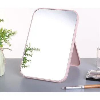 Kosmetické zrcátko Stolní kosmetické zrcátko pro líčení s opěrkou | makeup zrcadlo - Růžový