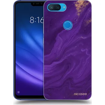Pouzdro na mobilní telefon Picasee silikonový průhledný obal pro Xiaomi Mi 8 Lite - Fialová
