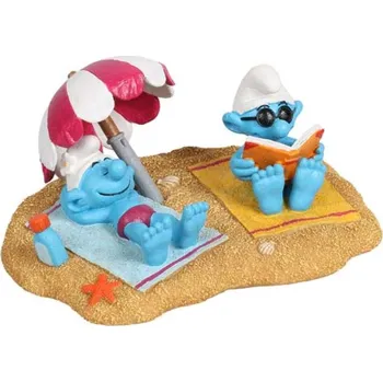 Akvaristika Ebi AQUA DELLA ŠMOULOVÉ Dekorace do akvária opalující se Šmoulové na pláži