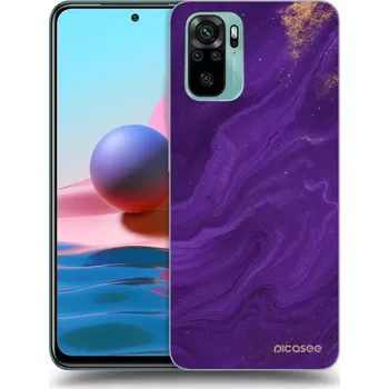 Pouzdro na mobilní telefon Picasee silikonový průhledný obal pro Xiaomi Redmi Note 10 - Fialová