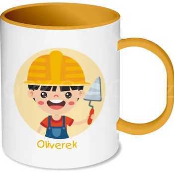 Gravírování Plastový hrnek pro děti - různé motivy s povoláními - žlutý vnitřek