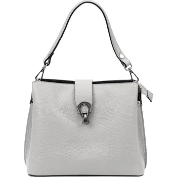 Kabelka Kožená kufříková kabelka Luka 24-069 šedá