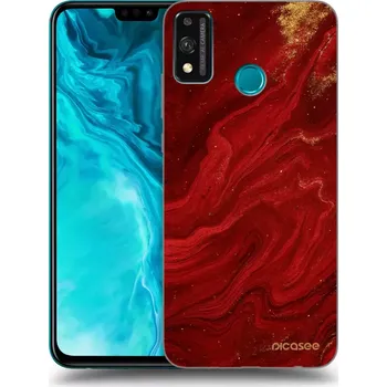 Pouzdro na mobilní telefon Picasee silikonový průhledný obal pro Honor 9X Lite - Červená