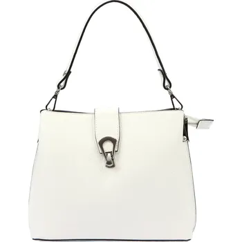 Kabelka Kožená kufříková kabelka Luka 24-069 bílá